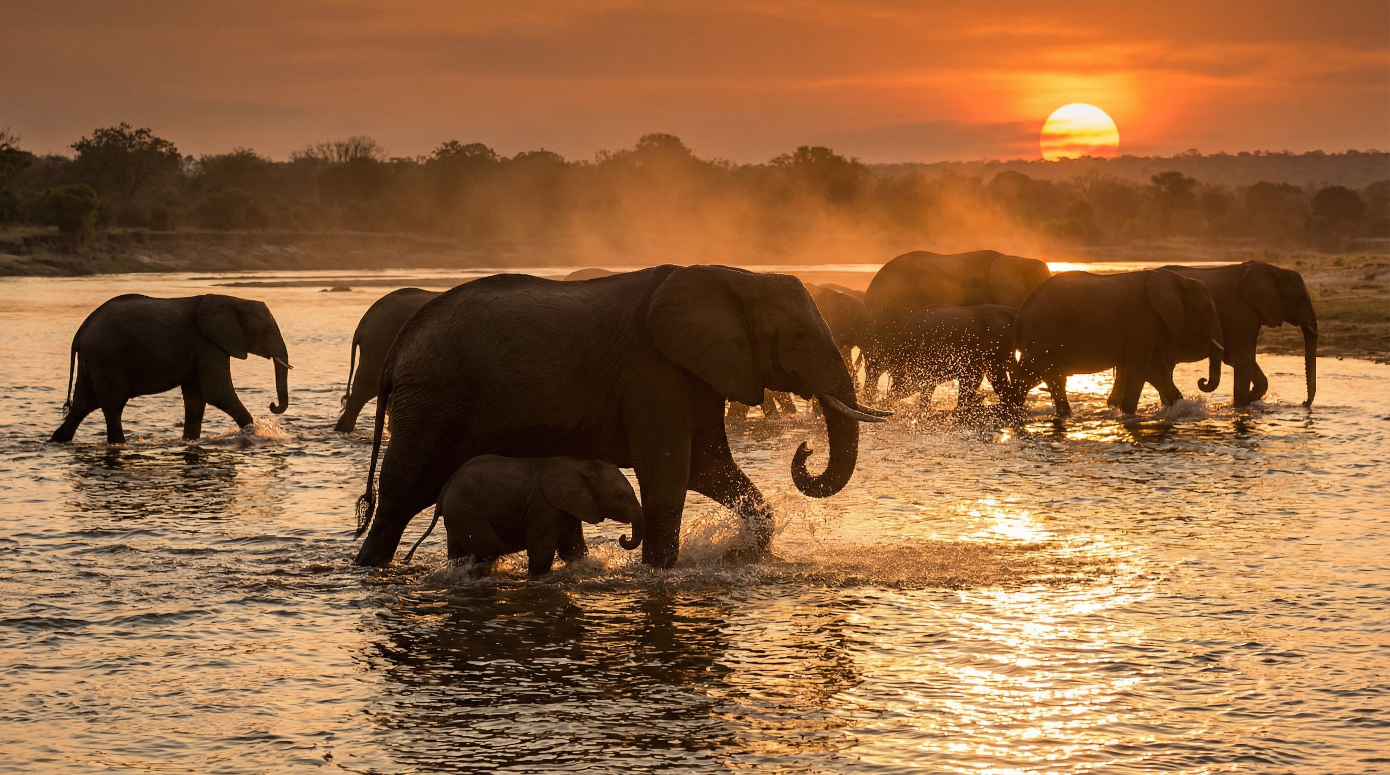 户外露出视频：非洲象群迁徙视频